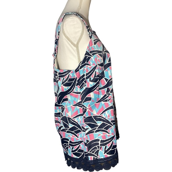 Jade Melody Tam Women's XL Tank Blouse Business Casual Blue Pink Embroidered - Picture 6 of 9